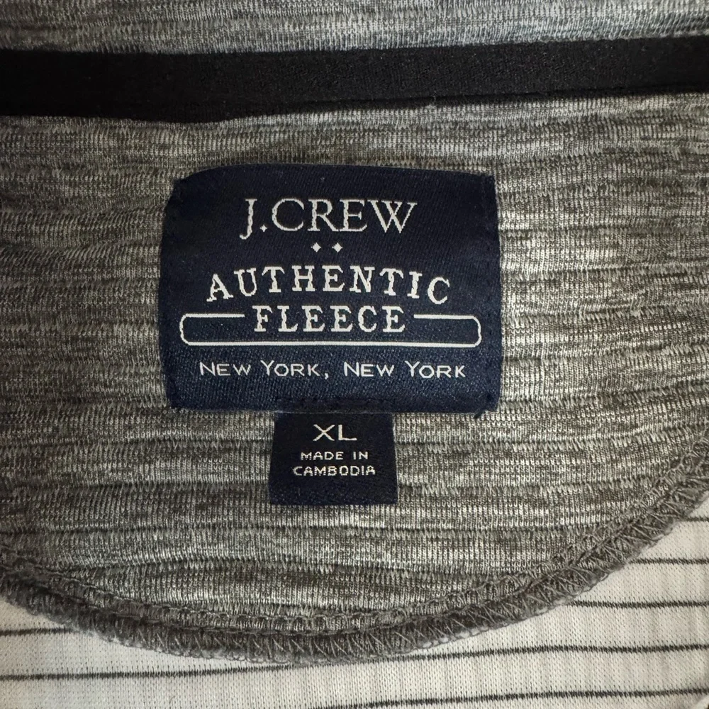 J.Crew Snap Neck Pullover XL Heather Gray Performance Knit Sweatshirt W132
